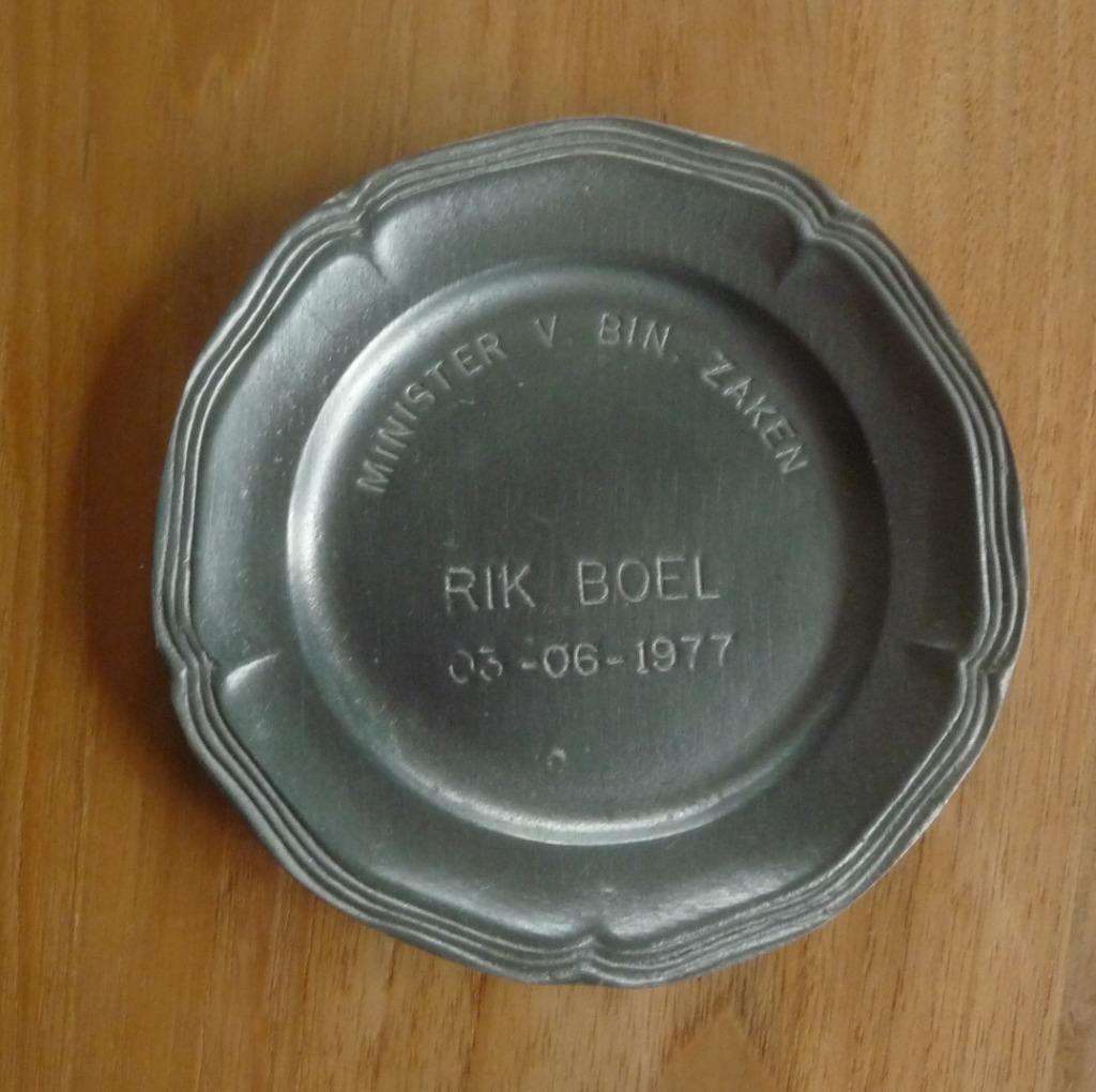 Tinnen schotel Rik Boel, Ophalen of Verzenden