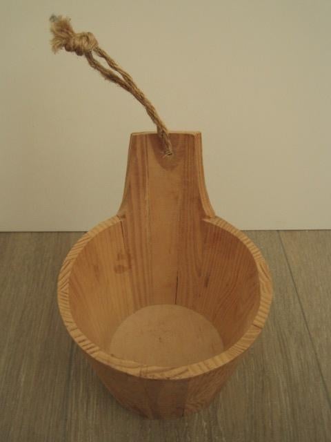 Houten bakje voor badkamer - bloempotje, Ophalen of Verzenden, Gebruikt