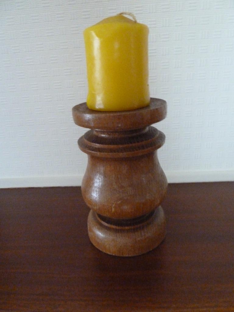Bougeoir bois H 15 cm années 70, Enlèvement, Autres matériaux