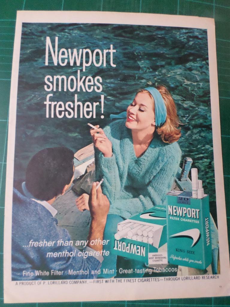 Newport cigarettes - publicité papier - 1964, Enlèvement ou Envoi, Utilisé, Autres types