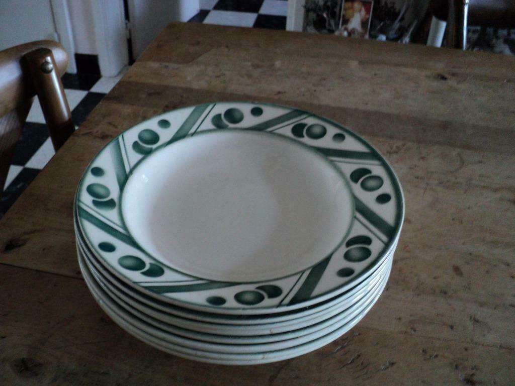 NIMY GROEN ART DECOMOTIEF DIEPE BORDEN à 3 euro per stuk, Antiek en Kunst, Ophalen of Verzenden