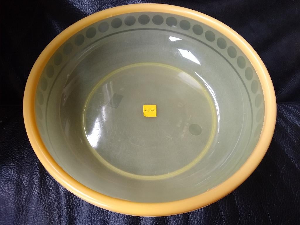 Gele plastieken kom voor salade, fruit, enz., NIEUW, Ophalen, Nieuw, Schaal of Schalen