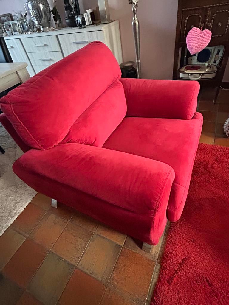 Zetels van rood fluweel /350 eu + gratis met 3 zitplaatsen, Ophalen, Gebruikt, Eenpersoons
