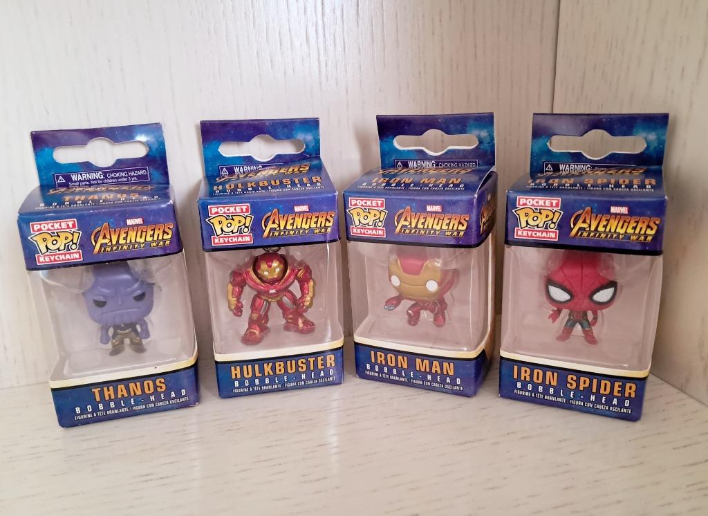 Funko pop keychains Tanos, Hulkbuster, Iron Man, Iron Spider, Enlèvement ou Envoi, Neuf