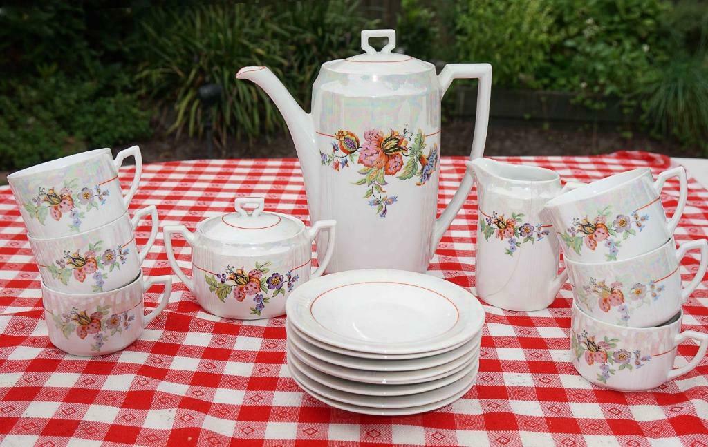 koffieservies retro fijn porselein, Antiek en Kunst, Ophalen