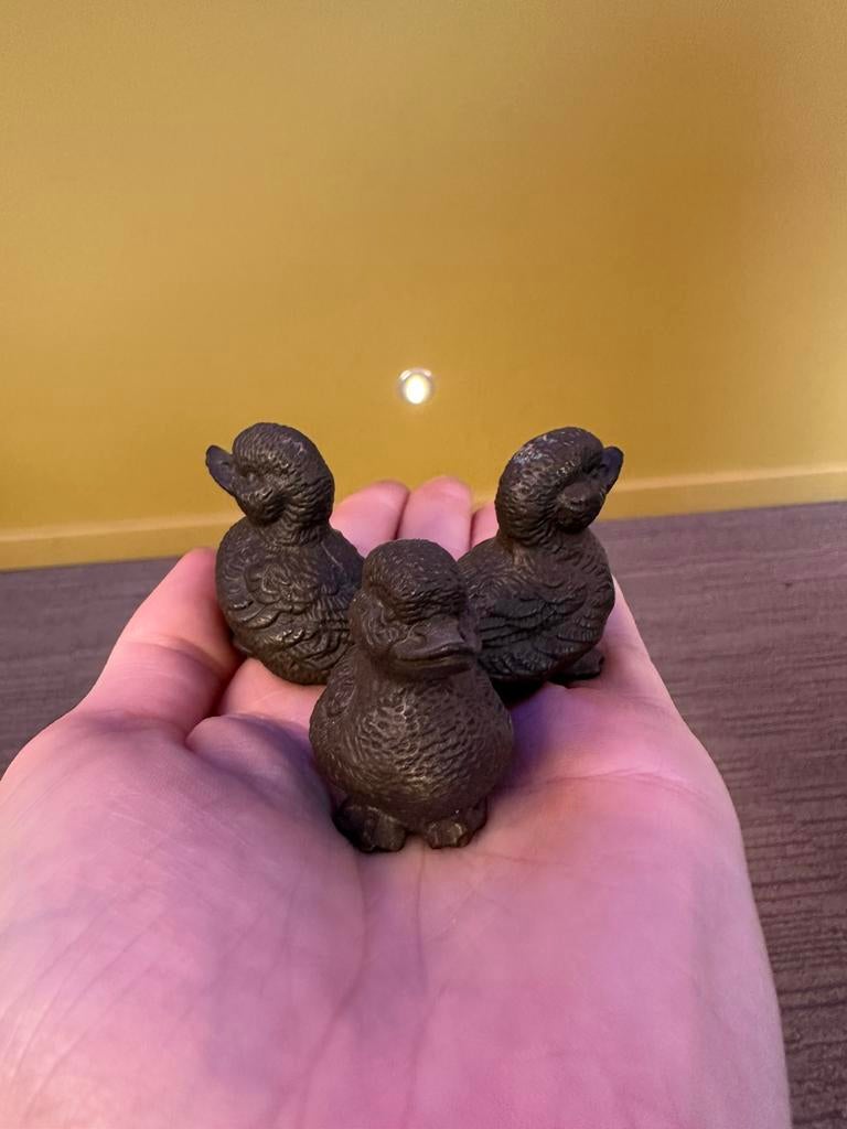 Trio eendjes in gepatineerd brons, Ophalen of Verzenden