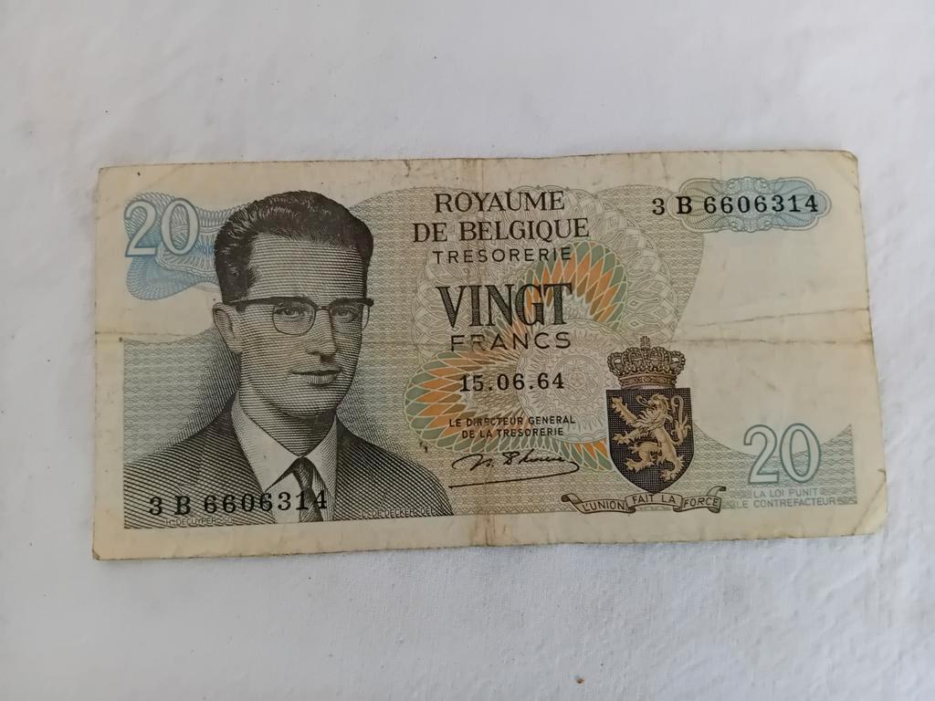billet de 20 francs Belge 1964, Enlèvement ou Envoi, Billets en vrac