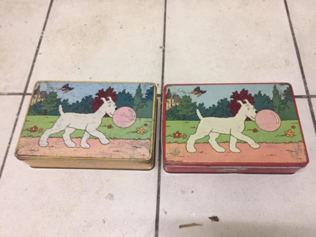 2 x boîte en fer blanc Tintin, Enlèvement ou Envoi, Utilisé