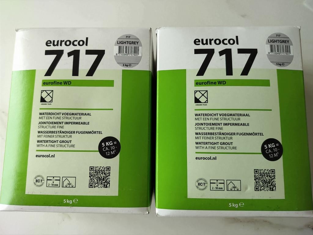 2x Eurocol 717 voegsel Light Grey 5kg, Ophalen of Verzenden, Nieuw, 10 m² of meer