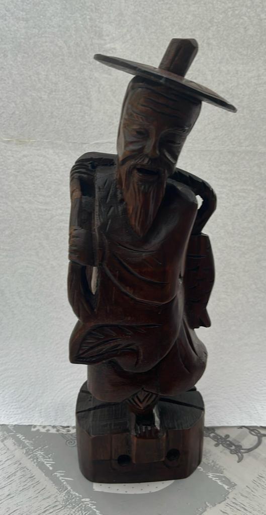 Houten Chinese visser, Enlèvement