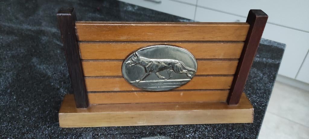 Mechelse herder messing embleem van Fritz Diller en houten m, Dieren en Toebehoren, Ophalen of Verzenden