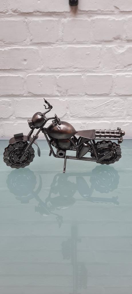 Decoratie miniatuur motor - ijzer, Motoren, Ophalen of Verzenden