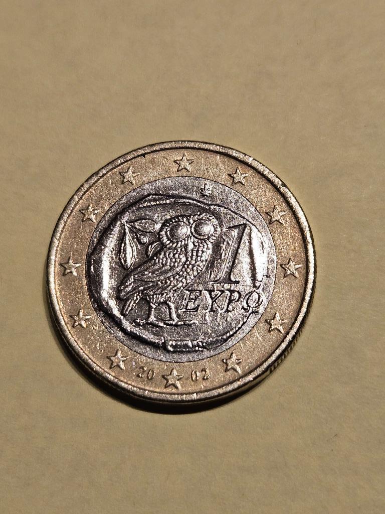 1 Euromunt Griekenland 2002, Postzegels en Munten, Ophalen, Griekenland, 1 euro, Losse munt