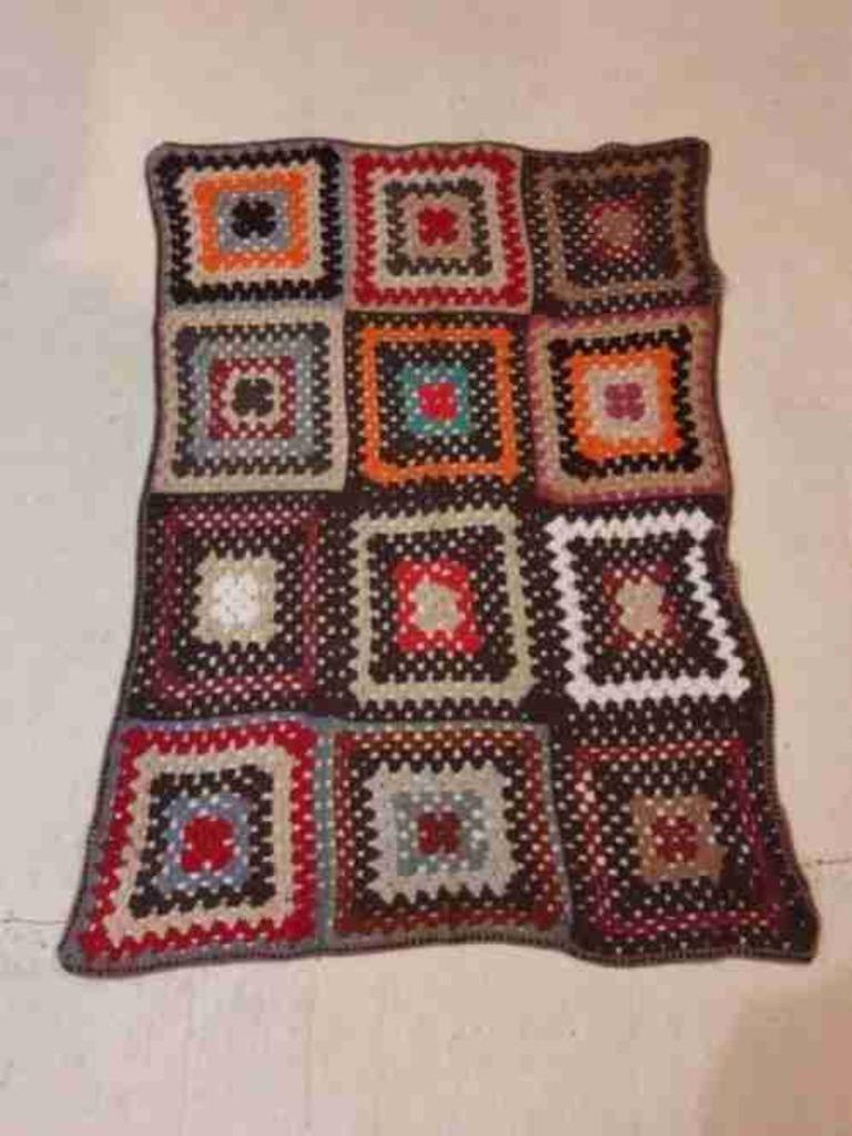 Granny woondeken gehaakt basiskeur bruin 150/100, Huis en Inrichting, Woonaccessoires | Plaids en Woondekens, Ophalen of Verzenden