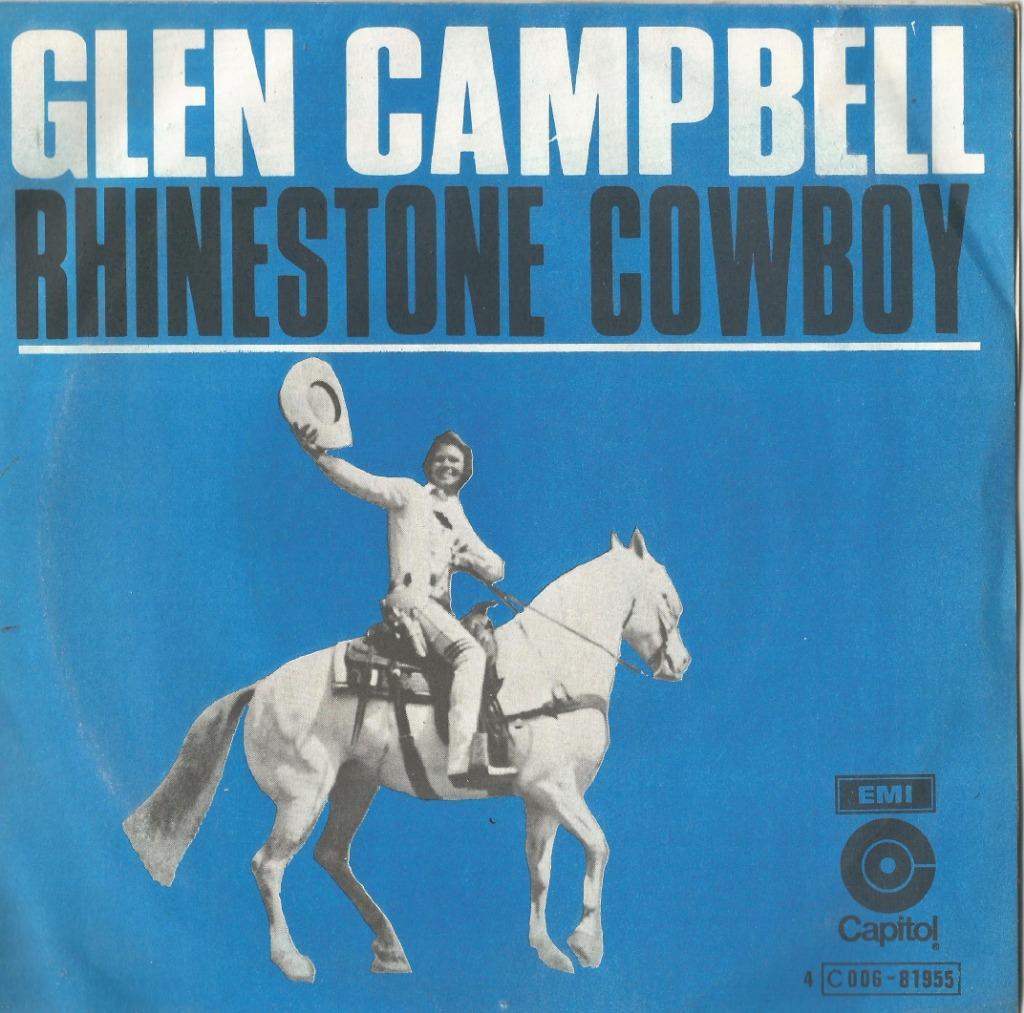 Rhinestone Cowboy - Glen Campbell - vinyl single, Cd's en Dvd's, Vinyl Singles, Gebruikt, 7 inch, Single, Ophalen of Verzenden