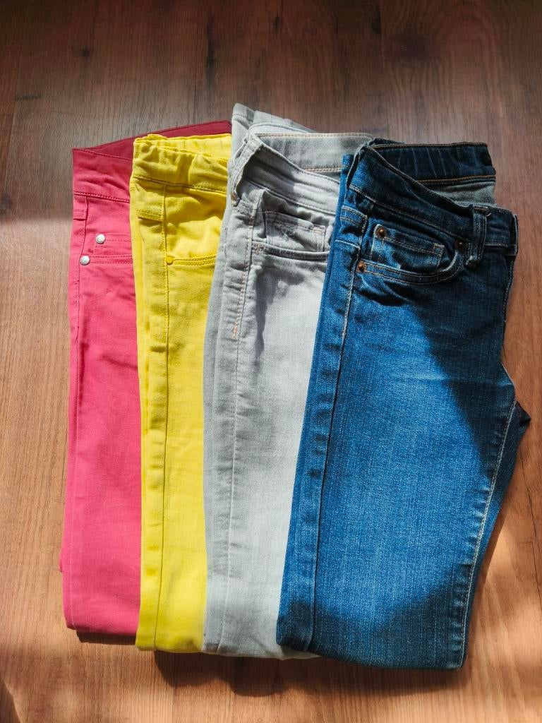 Lot 4 meisjes merk lange broeken skinny jeans 10jaar, Ophalen of Verzenden, Zo goed als nieuw, Maat 140