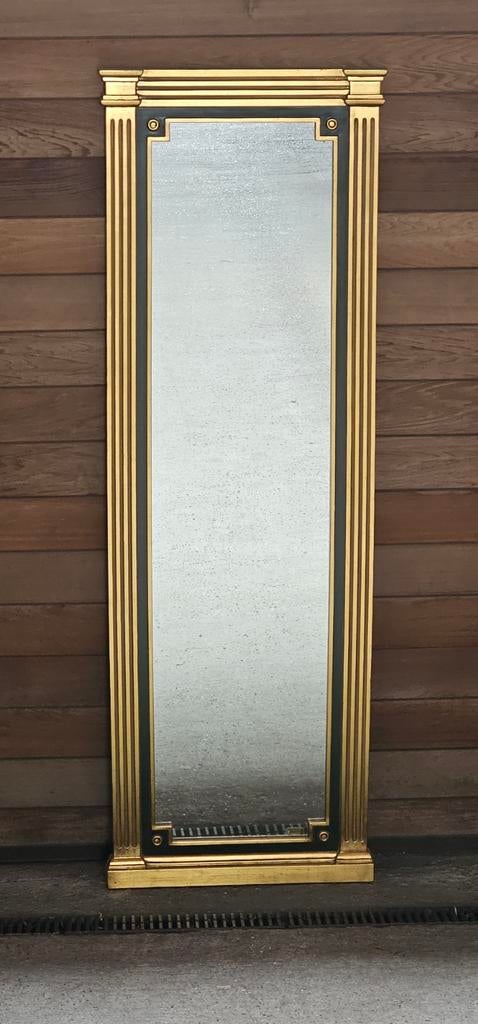 Authentieke DEKNUDT design spiegel goud in perfecte staat, Antiek en Kunst, Ophalen, Rechthoekig, 50 tot 100 cm, 150 tot 200 cm