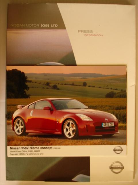 Nissan 350Z Nismo Concept Press kit/Persmap/Farde de Presse/, Verzenden, Gelezen, Nissan