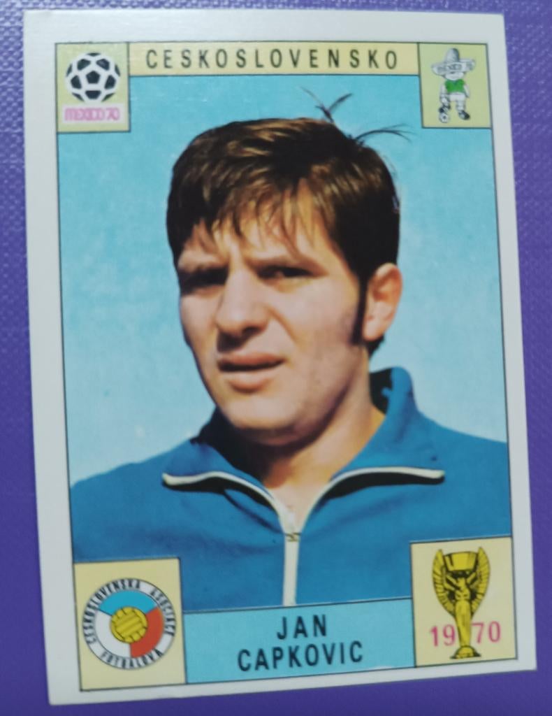 Panini KAART prent anno 1970 voetbal WK Mexico 70  CAPKOVIC, Verzenden, Plaatje