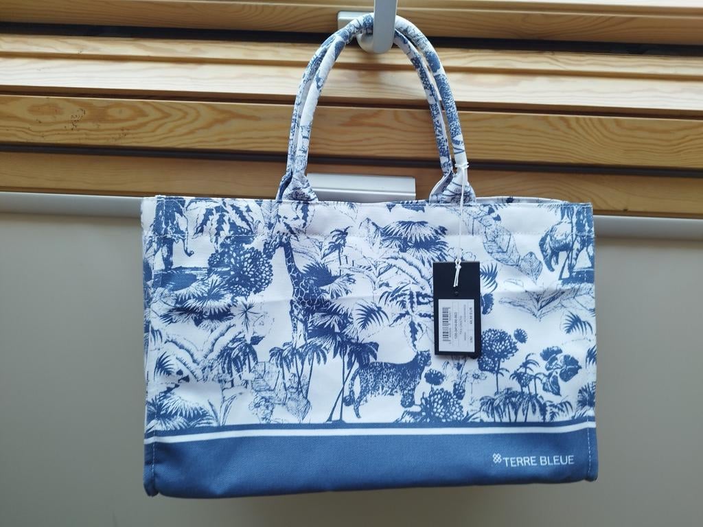 Sac en toile "Terre Bleue", Handtassen en Accessoires, Ophalen of Verzenden, Zo goed als nieuw, Blauw