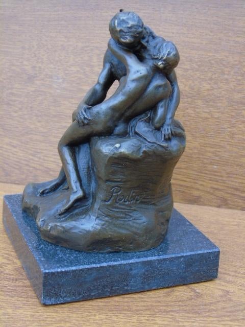 Naakt kussend koppel in brons, gesigneerd, RODIN., Antiek en Kunst, Ophalen of Verzenden, Brons