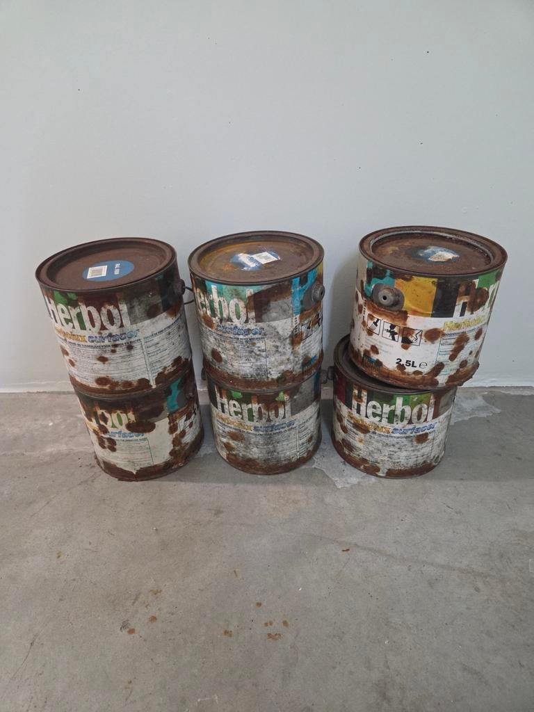 5 x Peinture de surface Herbolux 2,5 L RAL 5009 (bleu), Bricolage & Construction, Peinture, Vernis & Laque, Enlèvement ou Envoi