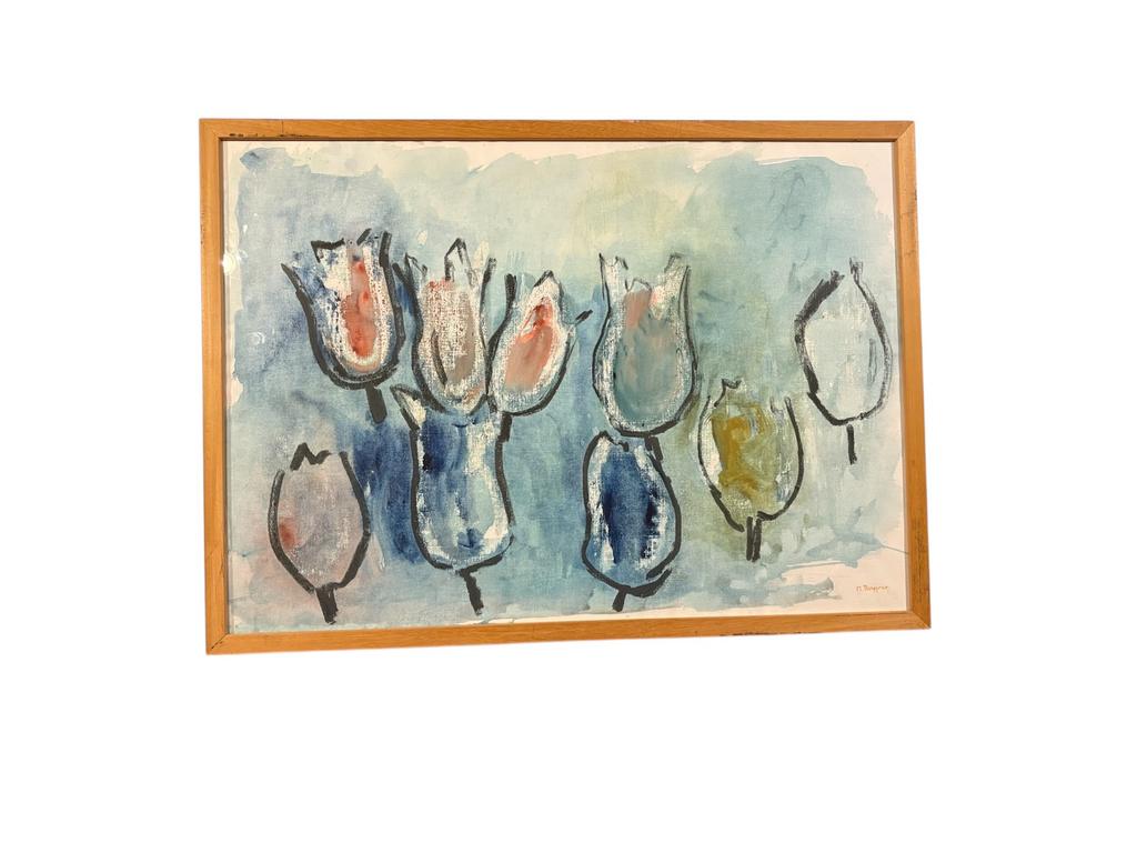 Olieverf schilderij van M.Ruygrok Tulpen, Antiek en Kunst, Ophalen of Verzenden