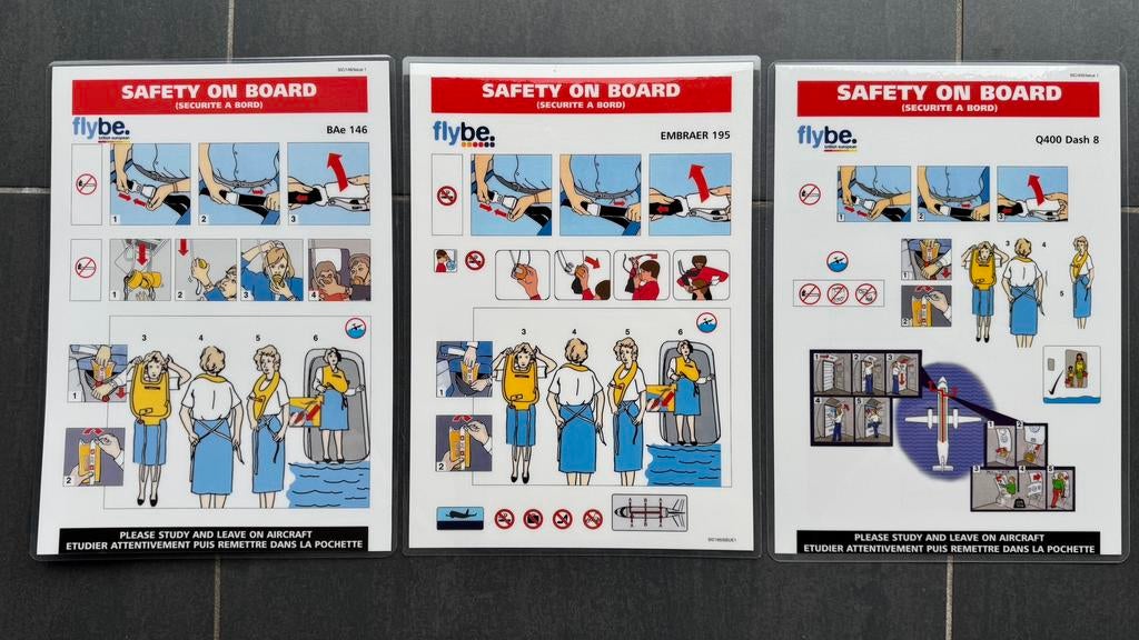 Safety cards Britse chartermaatschappijen, Verzamelen, Ophalen of Verzenden, Gebruikt, Overige typen
