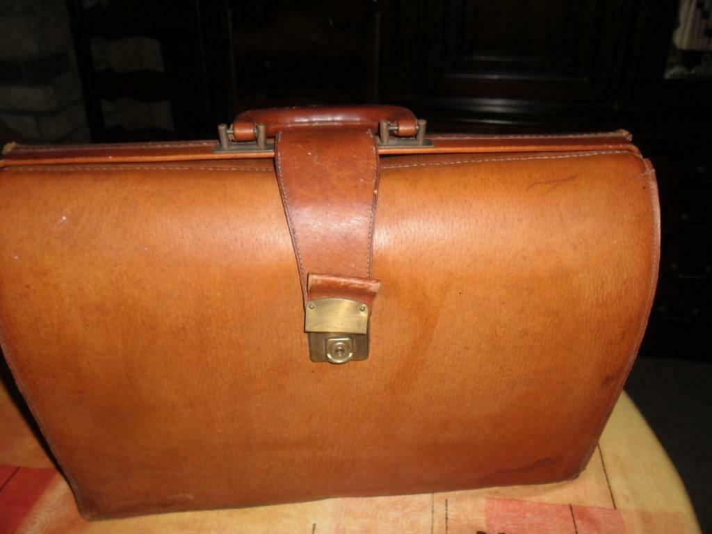 boekentas vintage en retro, Ophalen, Gebruikt, Bruin, Aktetas of Boekentas