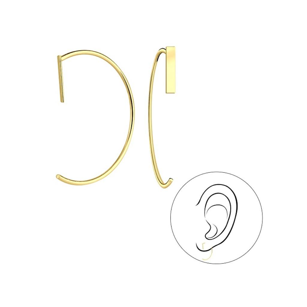 Cache-oreilles en argent plaqué or 14 carats - SOLDES !, Bijoux, Sacs & Beauté, Boucles d'oreilles, Enlèvement ou Envoi, Neuf
