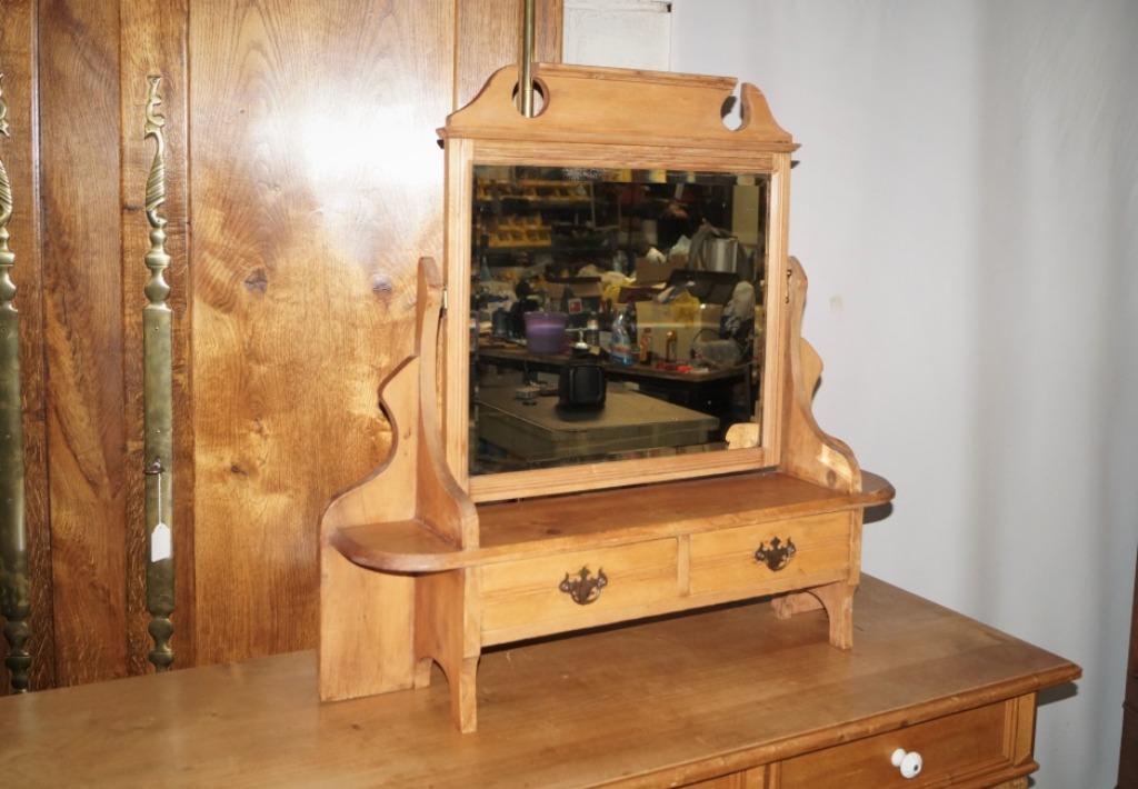 meuble miroir ancien rural + tiroirs en pitchpin H79 B84, Moins de 100 cm, Enlèvement, Utilisé, 75 à 100 cm