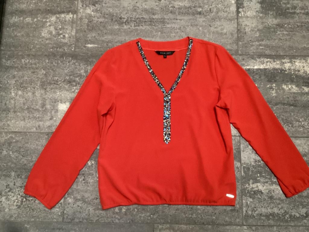 Shirt /Blouse Vila Joy L, Maat 42/44 (L), Oranje, Ophalen of Verzenden, Zo goed als nieuw