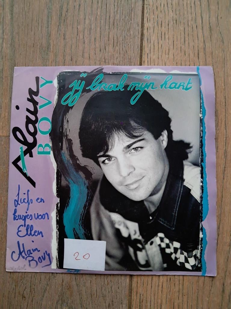 Gehandtekende single: Alain Bovy - jij breekt mijn hart, Enlèvement ou Envoi, Comme neuf