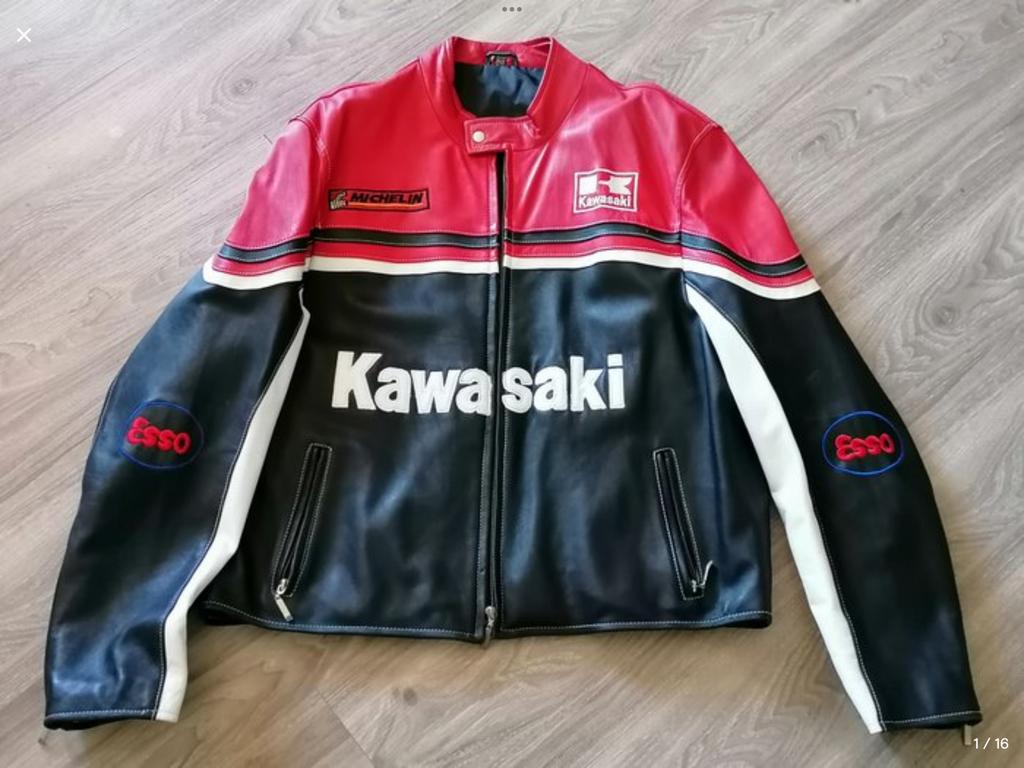 ZEER MOOIE RETRO VEST ,,, KAWASAKI ,,,, maat 60 ,,, large ,,, Ophalen