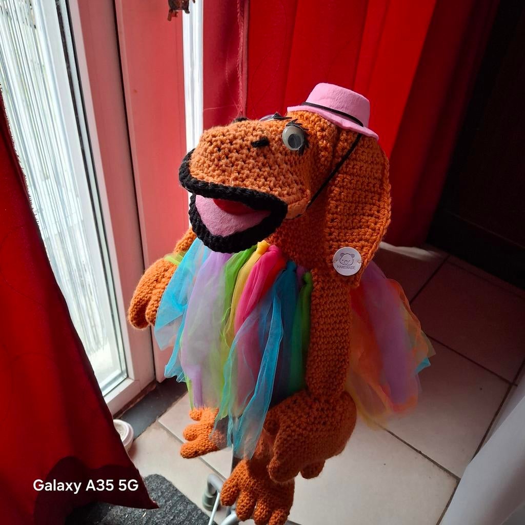 Handpop leuk diertje handgemaakt 55cm, Ophalen of Verzenden, Nieuw