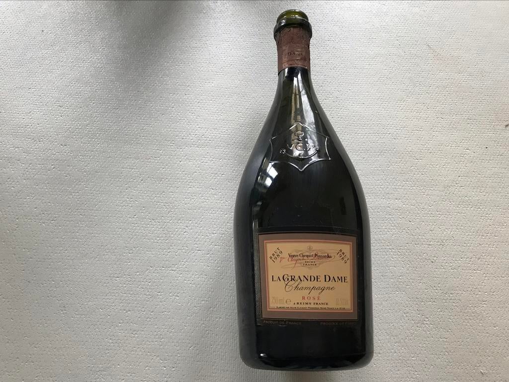 Bouteille vide de champ.Veuve Clicquot Grande Dame ROSE 1989, Enlèvement ou Envoi, Comme neuf, Champagne