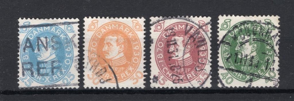DENEMARKEN Yt. 203/206 gestempeld 1930, Postzegels en Munten, Ophalen of Verzenden, Denemarken, Gestempeld