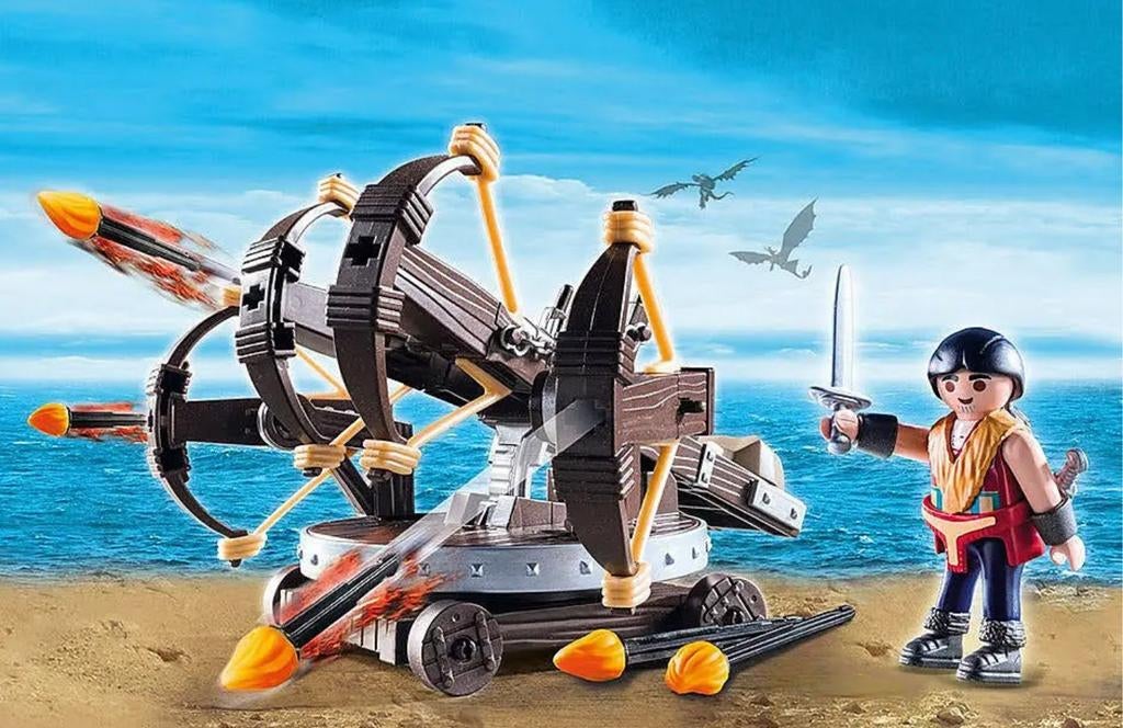 Playmobil 9249 Draken, Eret en Balist met 5 projectielen, Ophalen