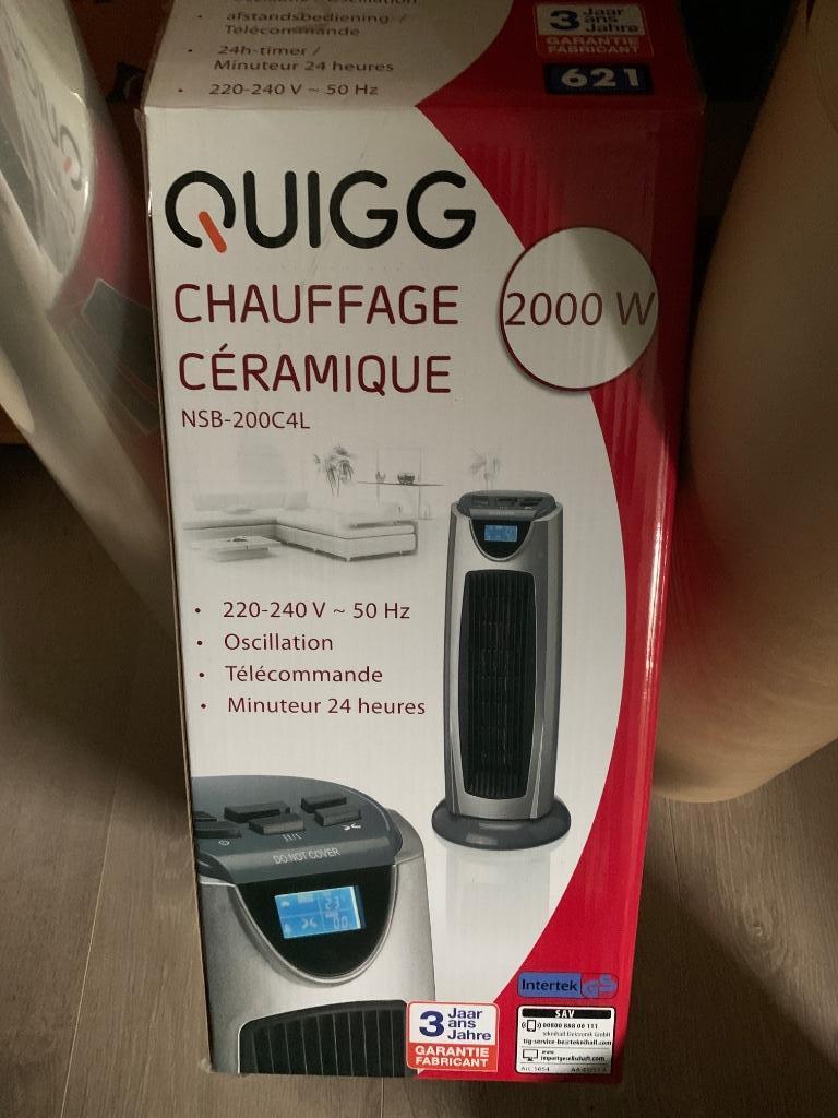 Quigg : keramische bijverwarming, 800 watts ou plus, Moins de 60 cm, Comme neuf, Enlèvement