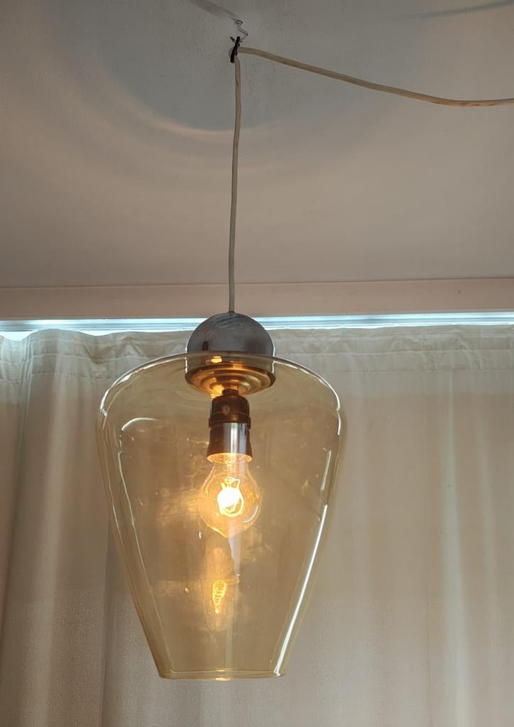 Lustre suspension Vintage années 60's en verre, Enlèvement