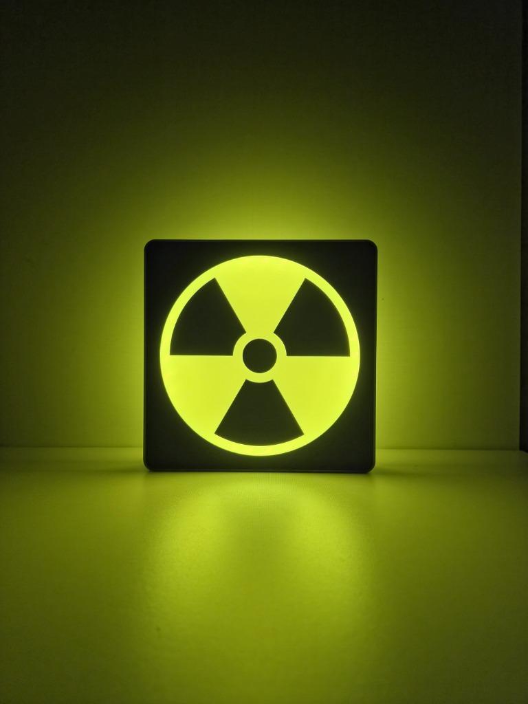 Radioactive Symbol LED lamp / lightbox, Led-lamp, Verzenden, Overige fittingen, Neutraal wit