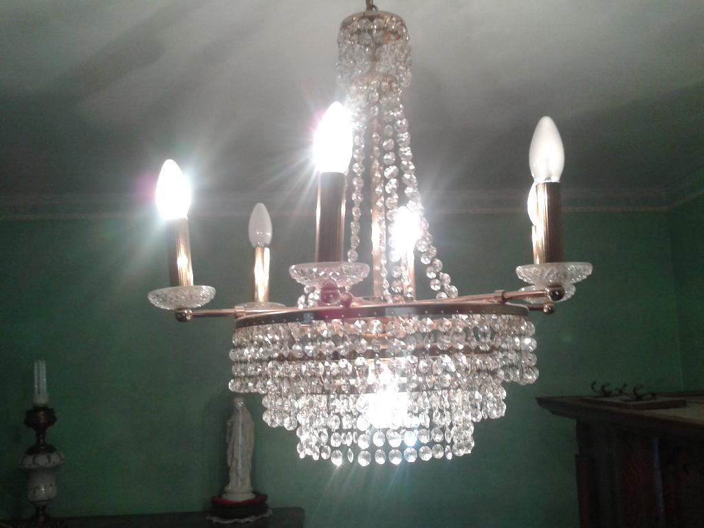 Kroonluchter kristal n2, Huis en Inrichting, Lampen | Kroonluchters, Ophalen, Gebruikt, Glas