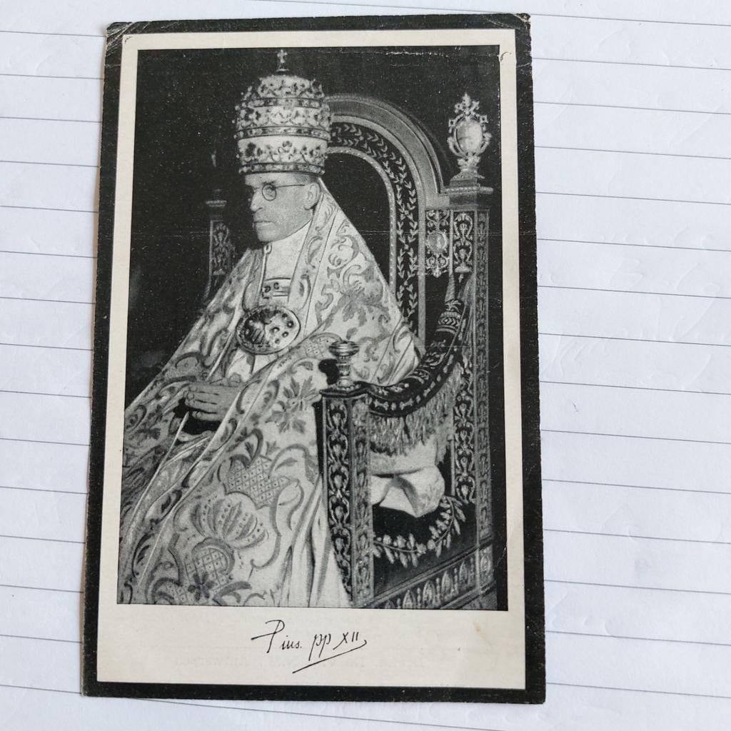 Bidprentje Paus Pius XII, Verzamelen, Bidprentjes en Rouwkaarten, Ophalen of Verzenden, Bidprentje