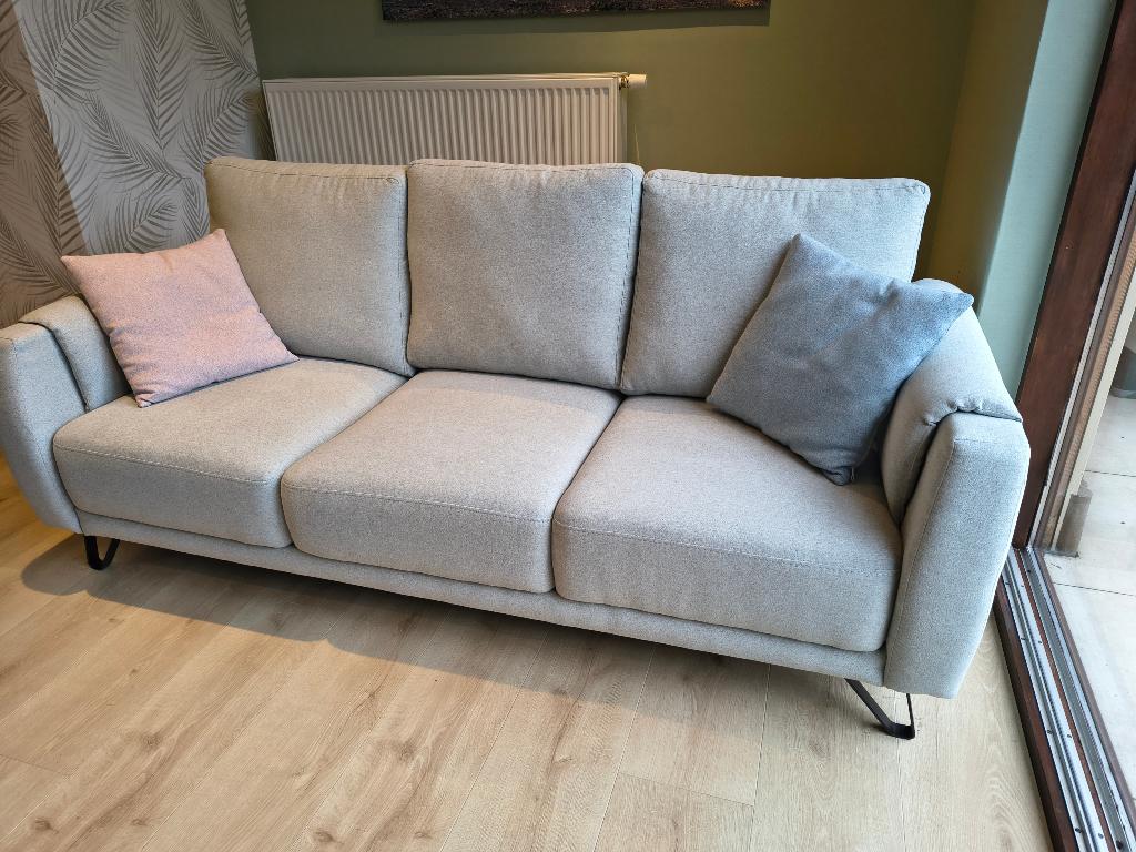 Zetels 3-zit + 2-zit blauw-grijs, Huis en Inrichting, Ophalen, Overige maten, Stijlvol, 75 tot 100 cm