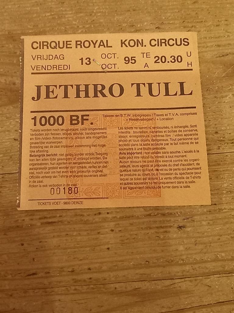 Ticket van Jethro Tull, Tickets & Billets, Concerts | Rock & Metal, Une personne, Octobre, Rock of Poprock