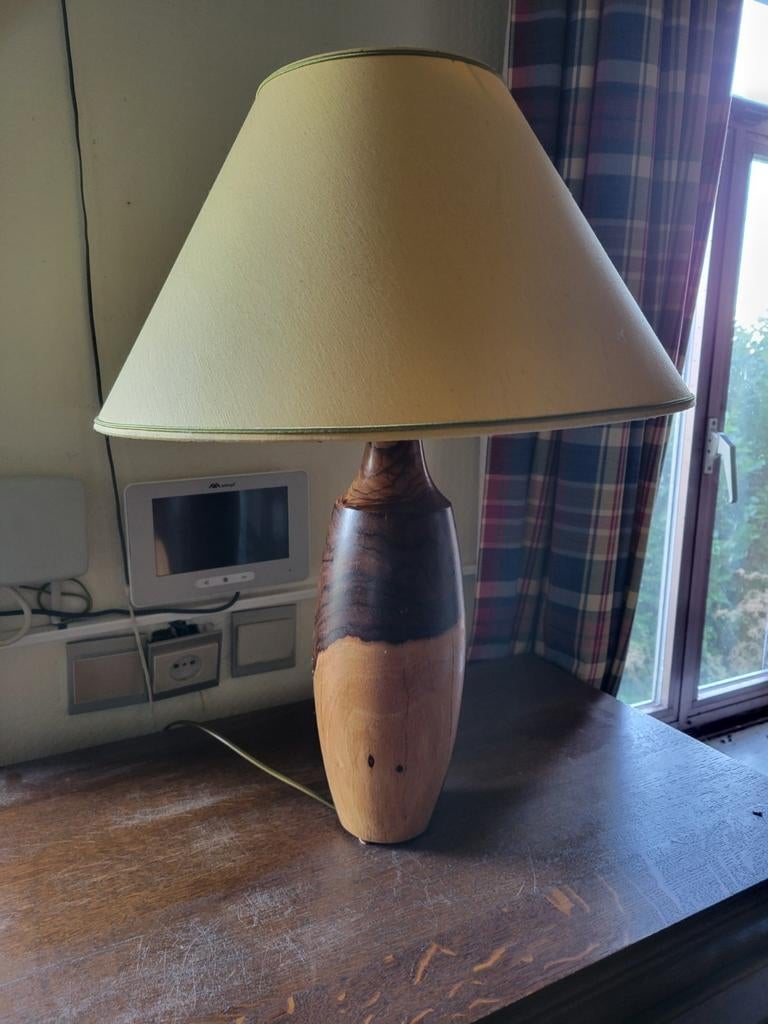 Lampe de table avec base en bois. Oph. Près de Renaix., Maison & Meubles, Enlèvement, Utilisé