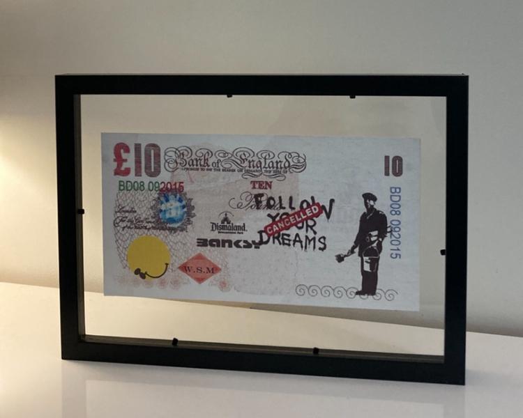 Billet Banksy encadré, Enlèvement ou Envoi