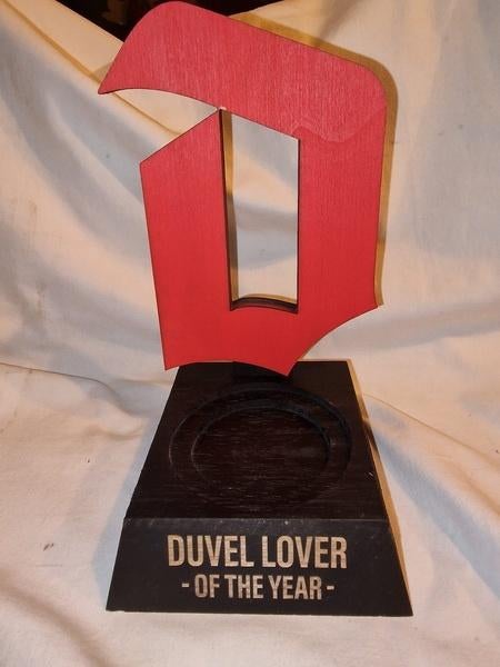 Duvel Glorifier 'Duvel lover of the year, Verzamelen, Ophalen of Verzenden, Nieuw, Reclamebord, Plaat of Schild, Duvel
