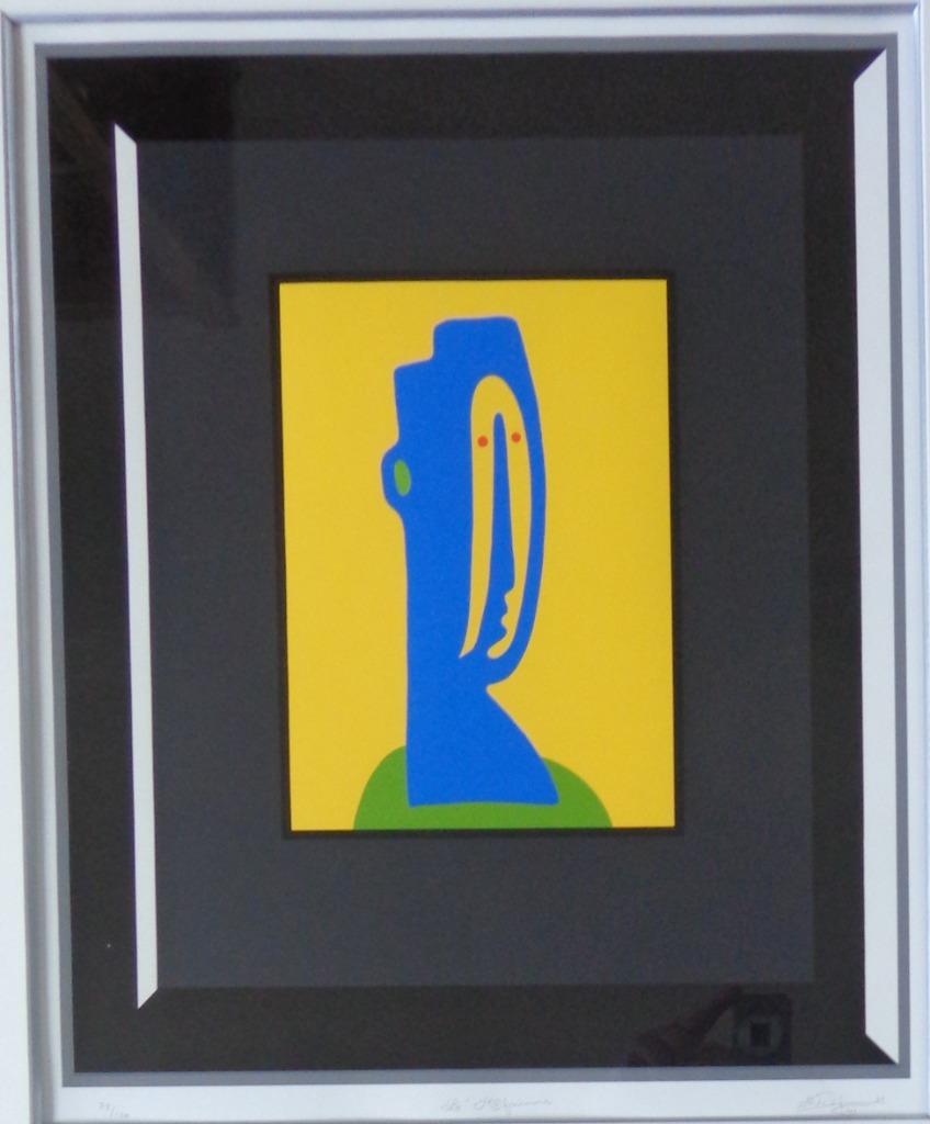 MICHEL HUSS / L' AFRICAINE / KLEURZEEFDRUK / 85x75cm / KADER, Ophalen