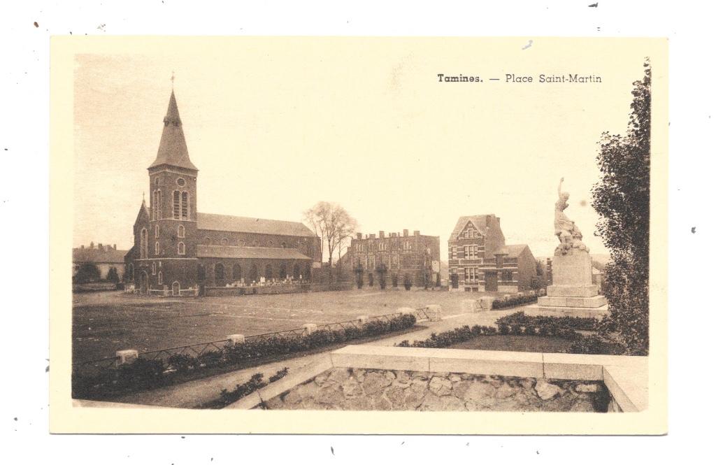 Tamines NA22: Place Saint-Martin, Envoi, 1920 à 1940, Non affranchie, Namur